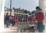 Prayer and mid-day meal preparation for children